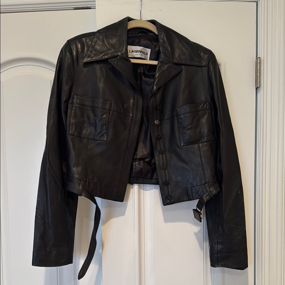 Karl Lagerfeld Black Leather Jacket